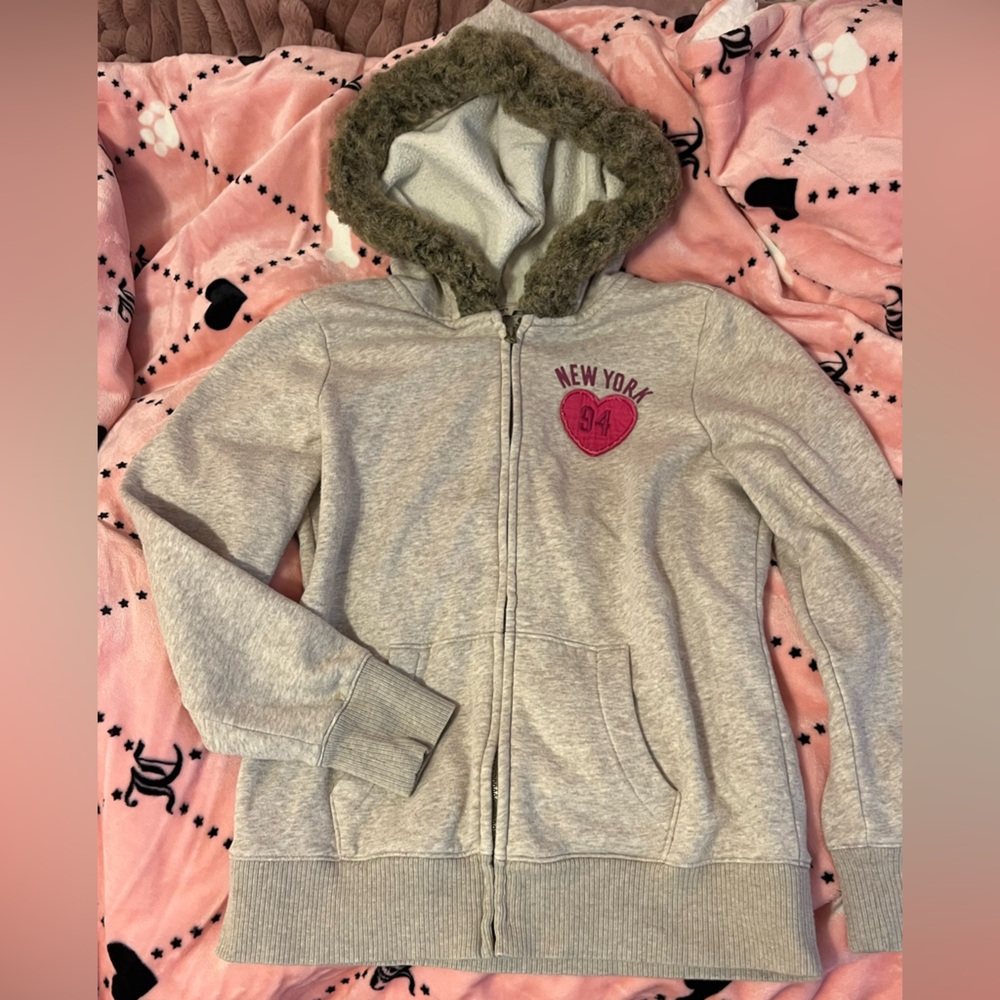 Vintage old navy y2k fur hoodie